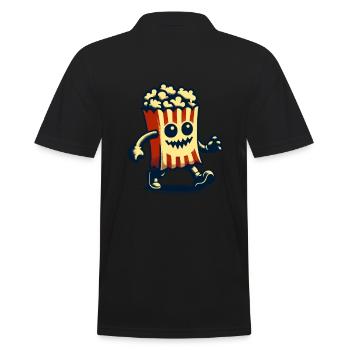 Scary popcorn for scary movies Halloween - Men's Polo Shirt - black - Back - Kai (181cm)