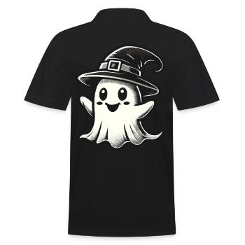 Funny Witch Ghost Spooky Party - Men's Polo Shirt - black - Back - Kai (181cm)