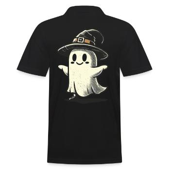 Lustiger Hexen Geist Gespenstische Party Spooky - Männer Poloshirt - Schwarz - Hinten - Kai (181cm)