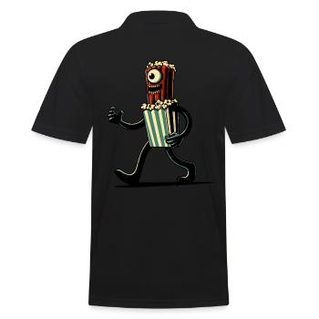 Unheimliches Popcorn Für Gruselfilme Halloween - Männer Poloshirt - Schwarz - Hinten - Kai (181cm)