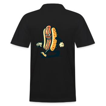 Creepy Hot Dog For Scary Movies Delicious Halloween - Men's Polo Shirt - black - Back - Kai (181cm)