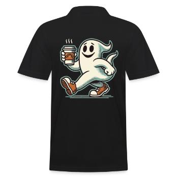 Kaffeeliebhaber Barista Geist Lustiger Kaffee - Männer Poloshirt - Schwarz - Hinten - Kai (181cm)