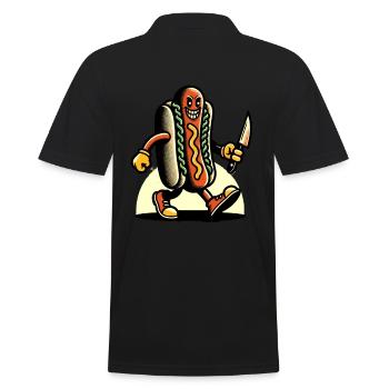 Psycho Hotdog für Gruselfilme Leckeres Halloween - Männer Poloshirt - Schwarz - Hinten - Kai (181cm)