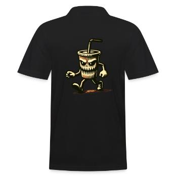Scary drinking cup Drinks for scary movies - Men's Polo Shirt - black - Back - Kai (181cm)