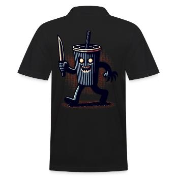 Scary Psycho Drinking Cup Drinks - Men's Polo Shirt - black - Back - Kai (181cm)
