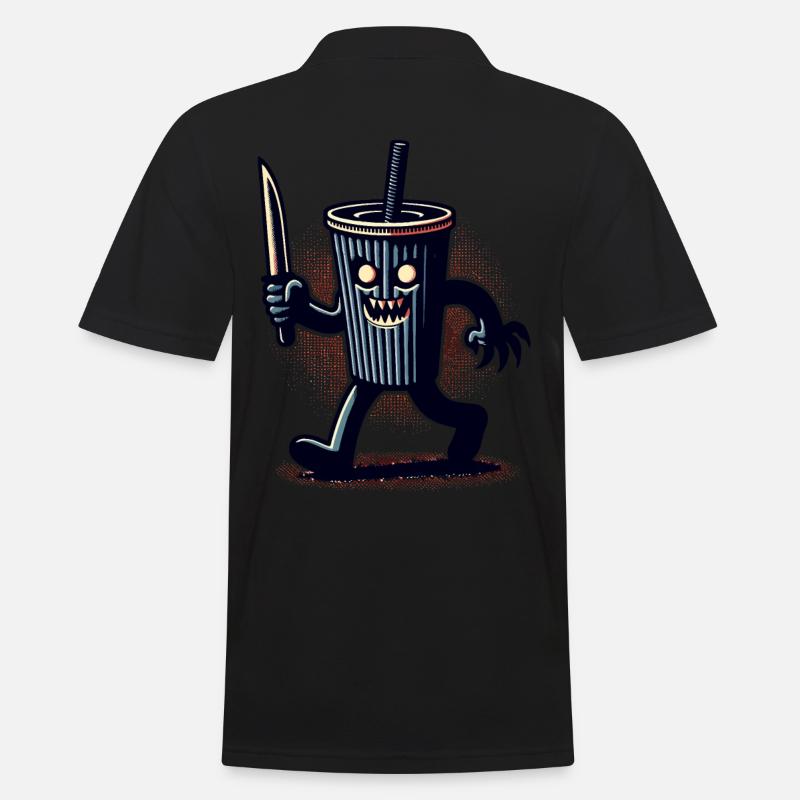 Unheimlicher Psycho Trinkbecher Getränke - Männer Poloshirt - Schwarz
