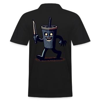 Scary Psycho Drinking Cup Drinks - Men's Polo Shirt - black - Back - Kai (181cm)