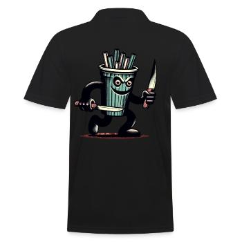 Scary Psycho Drinking Cup Drinks - Men's Polo Shirt - black - Back - Kai (181cm)