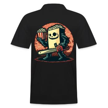 Scary Psycho Popcorn for scary movies - Men's Polo Shirt - black - Back - Kai (181cm)