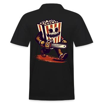 Scary Psycho Popcorn for scary movies - Men's Polo Shirt - black - Back - Kai (181cm)
