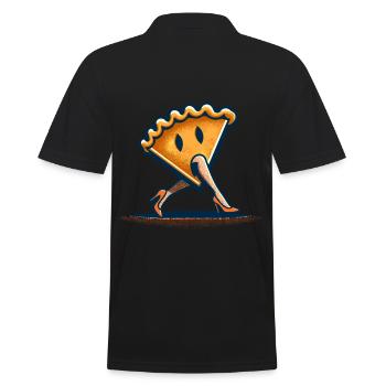 Pumpkin Pie Ghoul Delicious Halloween Design - Men's Polo Shirt - black - Back - Kai (181cm)
