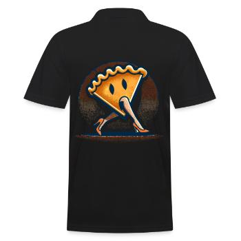 Pumpkin Pie Ghoul Fun Spooky Food - Men's Polo Shirt - black - Back - Kai (181cm)