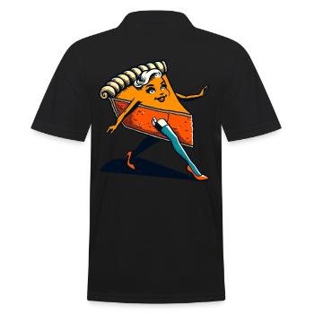 Funny Pumpkin Pie Ghoul Creepy Horror Movies - Men's Polo Shirt - black - Back - Kai (181cm)