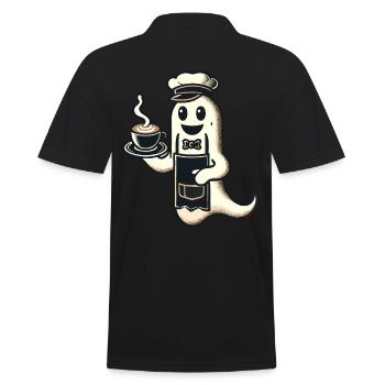 Kaffeeliebhaber Barista Geist Lustiger Kaffee - Männer Poloshirt - Schwarz - Hinten - Kai (181cm)