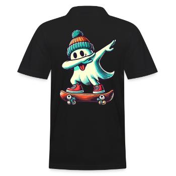Planche à roulettes Dab Ghost Drôle Halloween Streetwear - Polo Homme - noir - Dos - Kai (181cm)