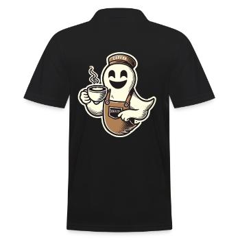 Kaffeeliebhaber Barista Geist Lustiger Kaffee - Männer Poloshirt - Schwarz - Hinten - Kai (181cm)