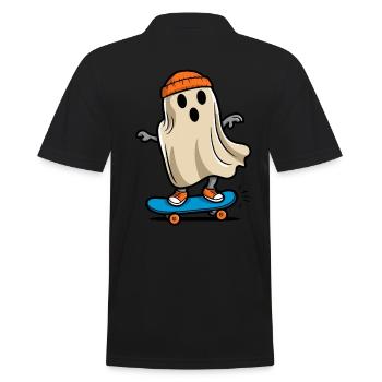 Skateboarding Funny Halloween Skateboarder - Men's Polo Shirt - black - Back - Kai (181cm)