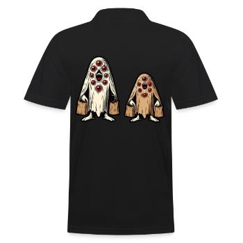 Gespenstische Party Trick Or Treat - Männer Poloshirt - Schwarz - Hinten - Kai (181cm)