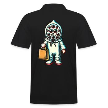Gespenstische Party Trick Or Treat - Männer Poloshirt - Schwarz - Hinten - Kai (181cm)