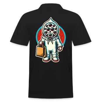 Gespenstische Party Trick Or Treat - Männer Poloshirt - Schwarz - Hinten - Kai (181cm)