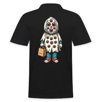 Gespenstische Party Lustiges Halloween Streetwear - Männer Poloshirt - Schwarz - Hinten - Kai (181cm)