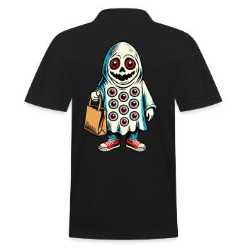 Gespenstische Party Trick Or Treat Streetwear - Männer Poloshirt - Schwarz - Hinten - Kai (181cm)
