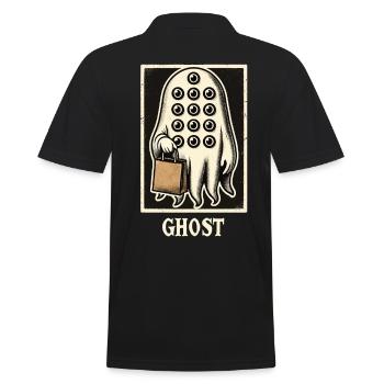 Gespenstische Party Trick Or Treat Zeit - Männer Poloshirt - Schwarz - Hinten - Kai (181cm)