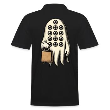 Spooky Party Funny Halloween Streetwear - Men's Polo Shirt - black - Back - Kai (181cm)
