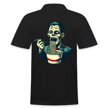 Zombie Ramen Noodles For Scary Movies Japanese - Men's Polo Shirt - black - Back - Kai (181cm)