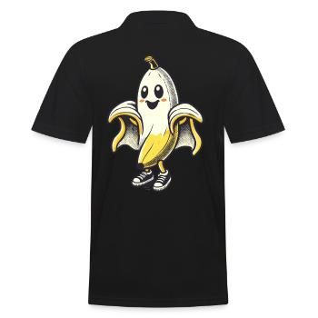Lustige Geister Banane Boonana Gespenstische Party - Männer Poloshirt - Schwarz - Hinten - Kai (181cm)