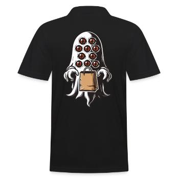 Gespenstische Party Lustiges Halloween Streetwear - Männer Poloshirt - Schwarz - Hinten - Kai (181cm)