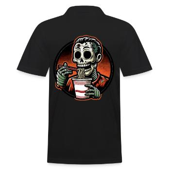 Zombie Ramen Noodles For Scary Movies Japanese - Men's Polo Shirt - black - Back - Kai (181cm)