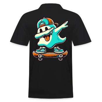 Skateboaring Dabbing Ghost Skateboard Dab - Polo Homme - noir - Dos - Kai (181cm)