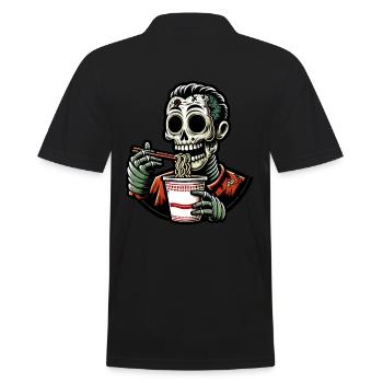 Zombie Ramen Noodles for Scary Movies Japanese - Men's Polo Shirt - black - Back - Kai (181cm)