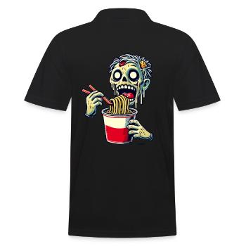 Zombie Ramen Noodles Japanese Food - Men's Polo Shirt - black - Back - Kai (181cm)