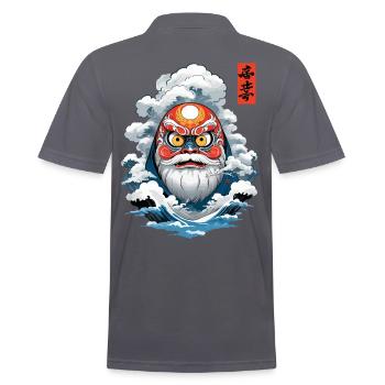 Japanischer Daruma Ästhetik Vintage Yokai - Männer Poloshirt - Anthrazit - Hinten - Nico (186cm)
