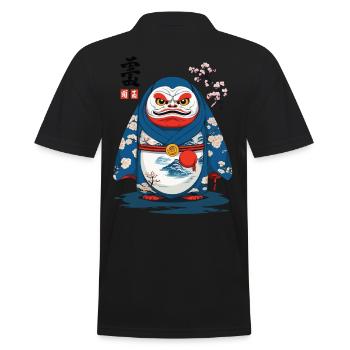Esthétique japonaise Daruma Yokai Streetwear - Polo Homme - noir - Dos - Kai (181cm)