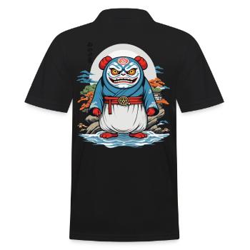 Daruma Japonais Esthétique Yokai Vintage - Polo Homme - noir - Dos - Kai (181cm)