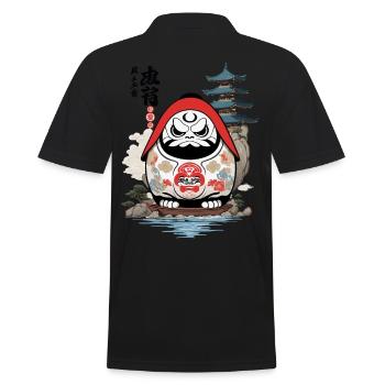 Japanischer Daruma Ästhetik Yokai Vintage - Männer Poloshirt - Schwarz - Hinten - Kai (181cm)