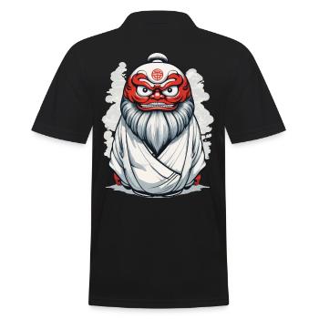 Japanese Daruma Aesthetic Yokai Vintage - Men's Polo Shirt - black - Back - Kai (181cm)
