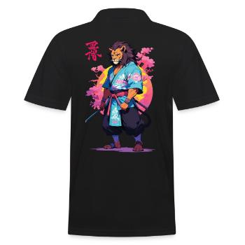 Conception esthétique Samurai Cat Vaporwave - Polo Homme - noir - Dos - Kai (181cm)