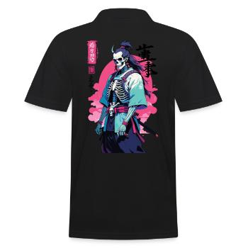 Oni Skeleton Samurai Vaporwave Aesthetic - Men's Polo Shirt - black - Back - Kai (181cm)