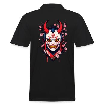 Oni Demon Mask Samurai Japanese Spirit - Men's Polo Shirt - black - Back - Kai (181cm)