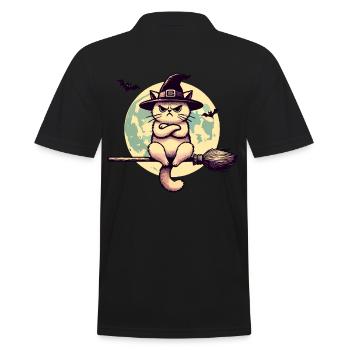 Mauvaise humeur Sorcière Chat Drôle Magicien Chat - Polo Homme - noir - Dos - Kai (181cm)