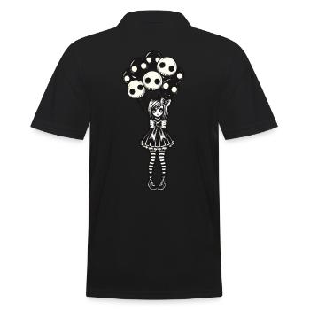 Emo Goth Girl Düsteres Gothic Design - Männer Poloshirt - Schwarz - Hinten - Kai (181cm)