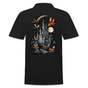 Château hanté effrayant Château hanté magique - Polo Homme - noir - Dos - Kai (181cm)
