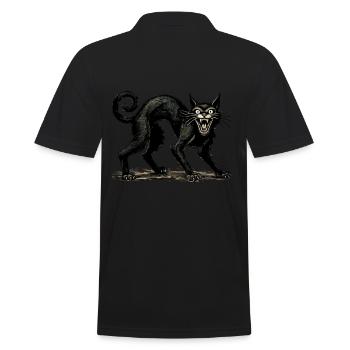 Chat Sorcière Noir Effrayant Extraordinaire - Polo Homme - noir - Dos - Kai (181cm)