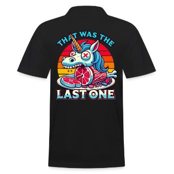 Creepy unicorn lover lust for macabre - Men's Polo Shirt - black - Back - Kai (181cm)