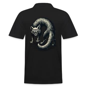 Terrible Witch Cat Scary Horror Cat - Men's Polo Shirt - black - Back - Kai (181cm)