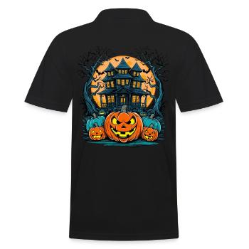 bricolageEffrayantMaison hantée Drôle Halloween - Polo Homme - noir - Dos - Kai (181cm)
